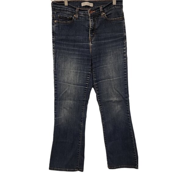 Levis 512 Jeans Perfectly Slimming Boot Cut Stretch Blue Denim Womens 8 S/C‎ EUC - Picture 1 of 15